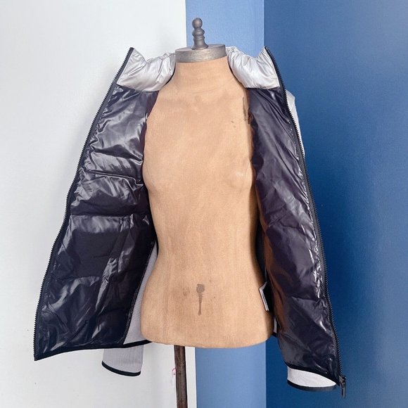 NWT Moncler Cardigan Tricot Down Wool-Blend Puffer Sweater Jacket Gray Size M - Picture 6 of 13